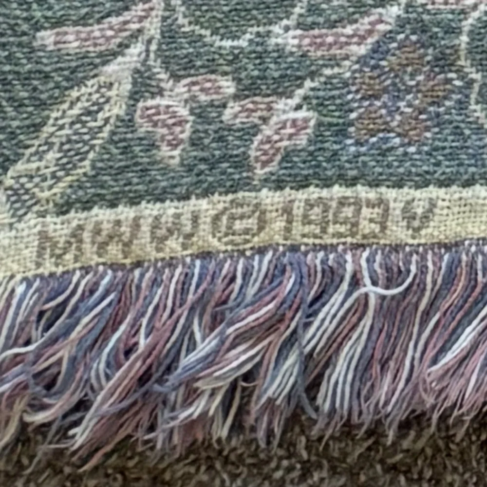 Vintage Beehive alphabet nursery pastel tapestry blanket